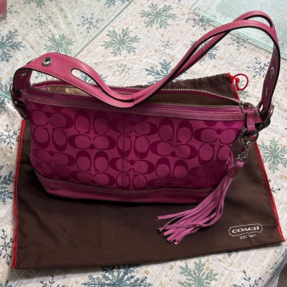 Coach Fuchsia Signature Shoulder Bag